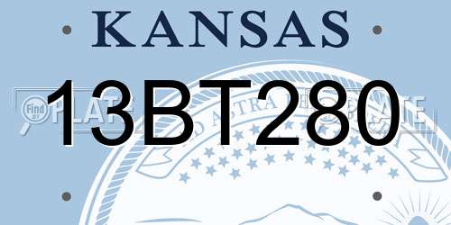 13BT280 Kansas License Plate