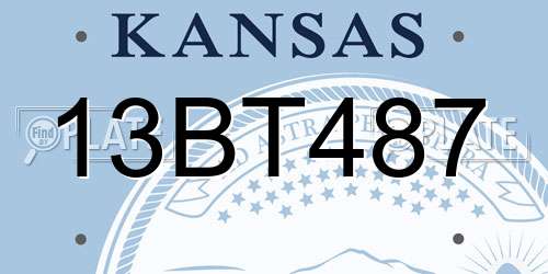 13BT487 Kansas License Plate