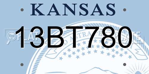 13BT780 Kansas License Plate