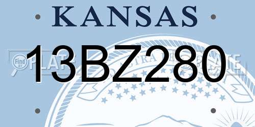 13BZ280 Kansas License Plate