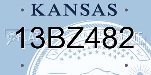 13BZ482 Kansas License Plate