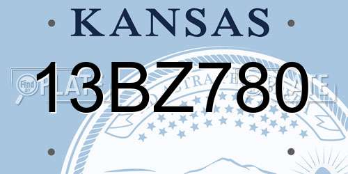 13BZ780 Kansas License Plate