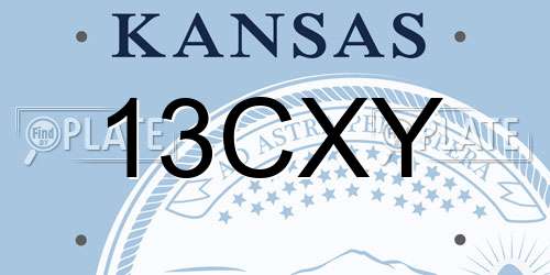 13CXY Kansas License Plate