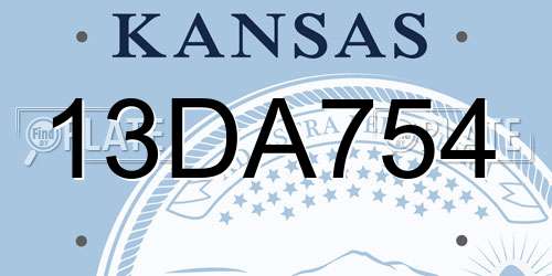 13DA754 Kansas License Plate