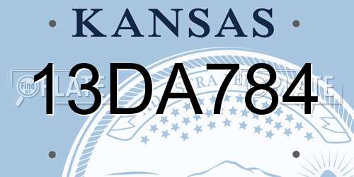 13DA784 Kansas License Plate
