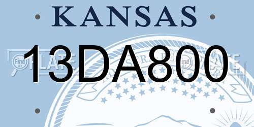 13DA800 Kansas License Plate