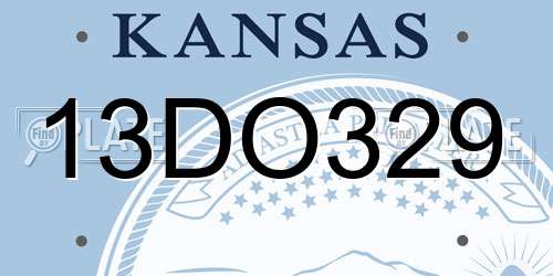 13DO329 Kansas License Plate