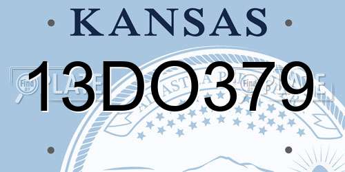 13DO379 Kansas License Plate
