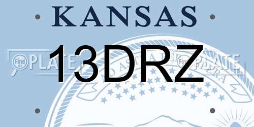 13DRZ Kansas License Plate