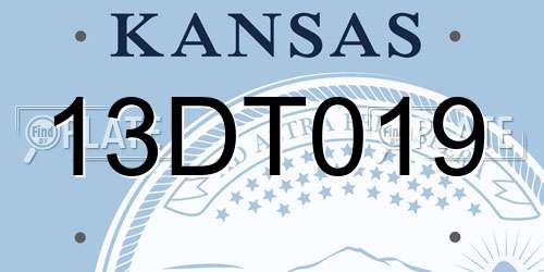 13DT019 Kansas License Plate