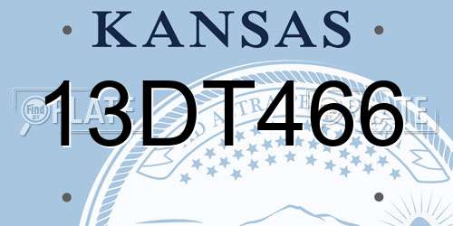 13DT466 Kansas License Plate