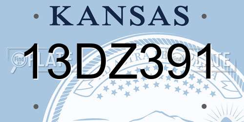 13DZ391 Kansas License Plate