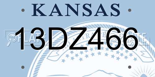 13DZ466 Kansas License Plate