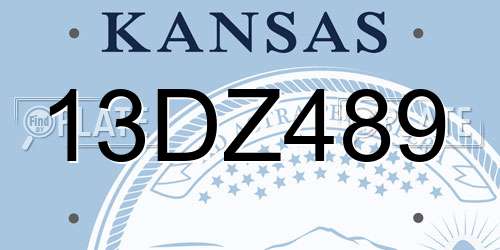 13DZ489 Kansas License Plate