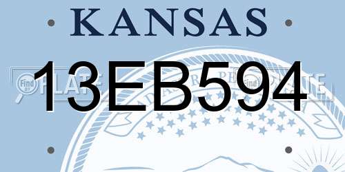 13EB594 Kansas License Plate