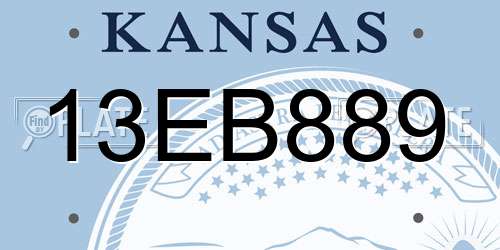 13EB889 Kansas License Plate