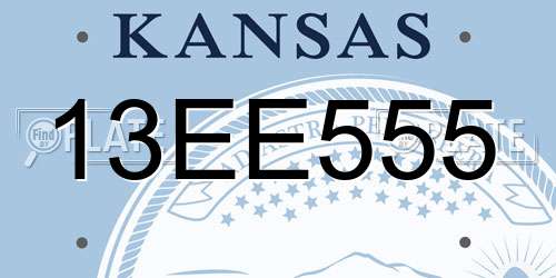 13EE555 Kansas License Plate