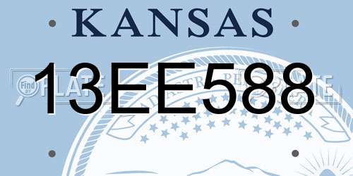 13EE588 Kansas License Plate
