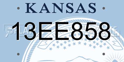 13EE858 Kansas License Plate
