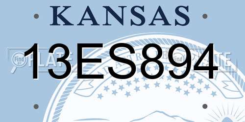 13ES894 Kansas License Plate