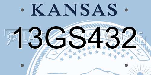 13GS432 Kansas License Plate