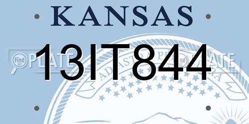 13IT844 Kansas License Plate