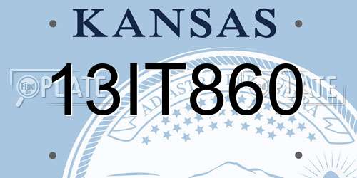 13IT860 Kansas License Plate