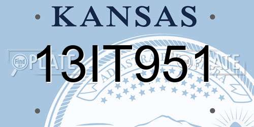 13IT951 Kansas License Plate