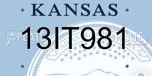 13IT981 Kansas License Plate