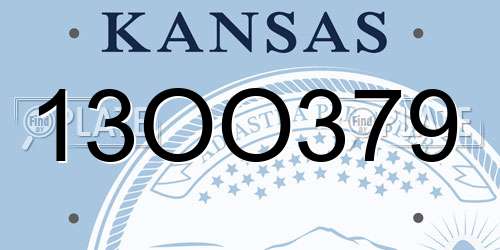 13OO379 Kansas License Plate