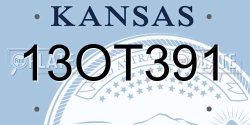 13OT391 Kansas License Plate