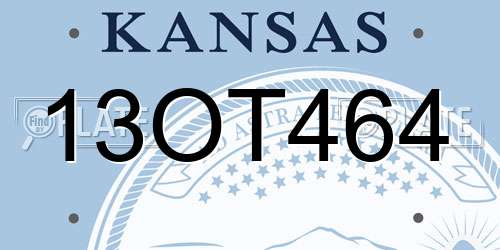 13OT464 Kansas License Plate