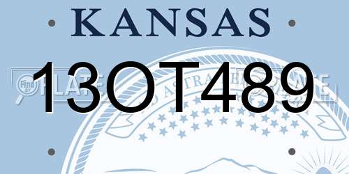 13OT489 Kansas License Plate