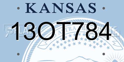 13OT784 Kansas License Plate