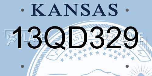 13QD329 Kansas License Plate