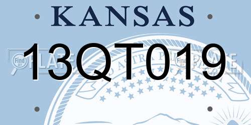 13QT019 Kansas License Plate