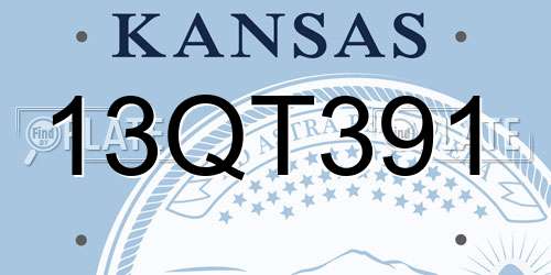 13QT391 Kansas License Plate