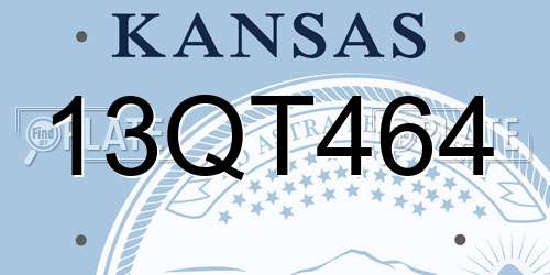 13QT464 Kansas License Plate