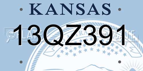 13QZ391 Kansas License Plate