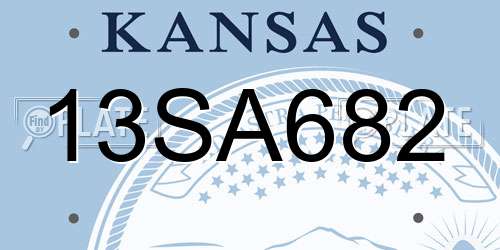 13SA682 Kansas License Plate
