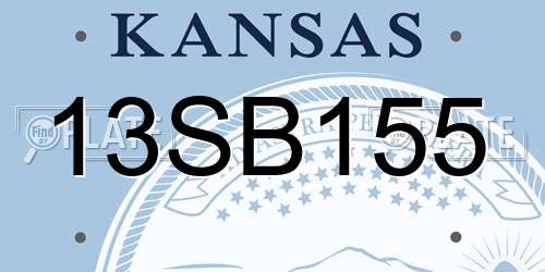 13SB155 Kansas License Plate