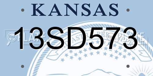 13SD573 Kansas License Plate