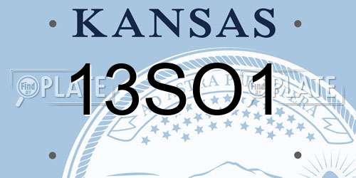 13SO1 Kansas License Plate