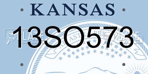 13SO573 Kansas License Plate