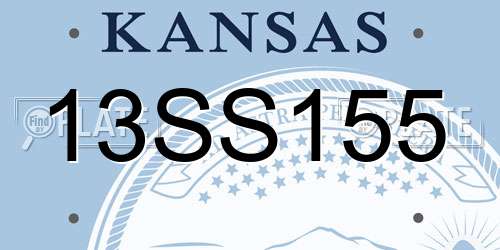 13SS155 Kansas License Plate