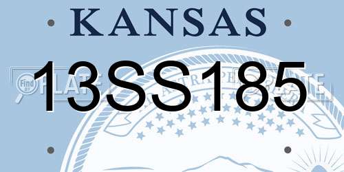 13SS185 Kansas License Plate