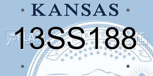13SS188 Kansas License Plate
