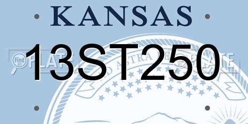 13ST250 Kansas License Plate