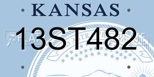 13ST482 Kansas License Plate