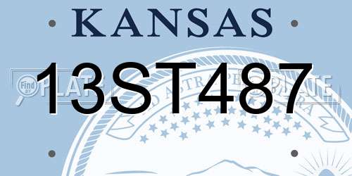 13ST487 Kansas License Plate